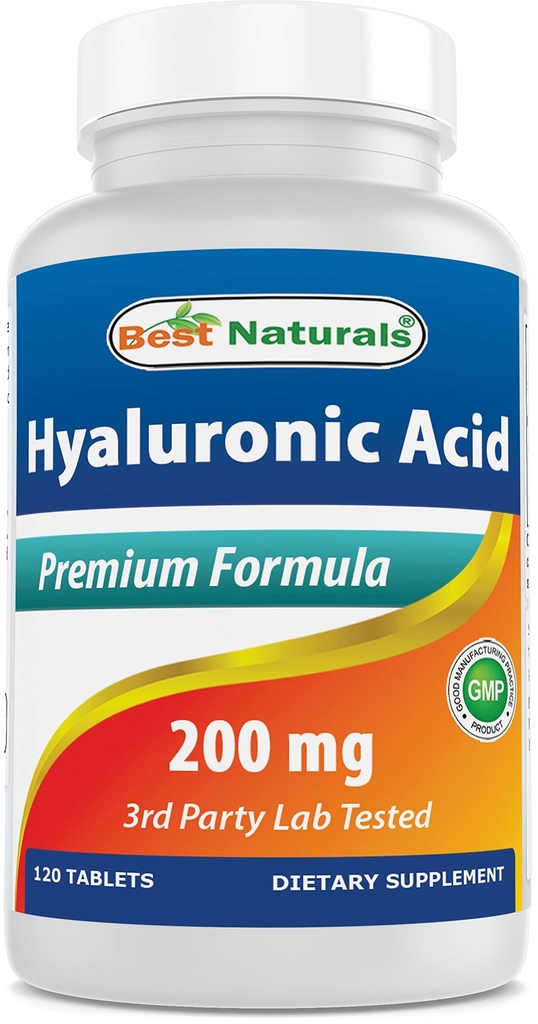 Bästa naturliga Hyaluronsyra 200 mg 120 tabletter (icke-GMO, Glutenfri) - Främjar ungdomlig hälsosam hud och hälsosam gemensam funktion (120 greve av 1)
