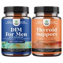 Bundle of DIM Supplement för män med Panax Ginseng Bioperine Grapeseed & Astragalus för Prostate Health och Herbal Thyroid Support Komplex med L Tyrosine, Bladderwrack, Selenium & Pure Ashwagandha