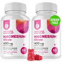 Magnesium Gummies Sugar-Free - Calm Magnesium Supplement för barn, stöder vilsam sömn, sockerfri Magnesium Citrate Gummies för barn och vuxna (120 greve)