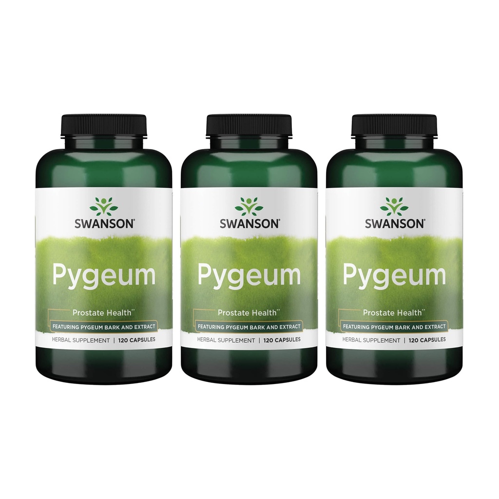 Swanson Pygeum - Herbal Supplement - Mäns hälsa tillägg - (120 kapslar var 400 mg) 3 Pack