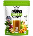 Dagliga gröna skott - Superfood pulver med Wheatgrass, Matcha, Beetroot, Ashwagandha, gurkmeja och prebiotika - immunitet och energistöd - Vegan Greens Supplement - 100 skott