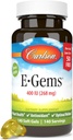 Carlson - E-Gems 400 IE (268 mg), Natural-Source Vitamin E, Optimal Wellness, 140 Soft Gels