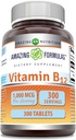 Fantastiska formler Vitamin B12 Supplement | 1000 Mcg per portion | Tabletter | Icke-GMO | Glutenfri | Made in USA (1 Pack, 300 Count)