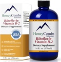 HoneyCombs Vitamin B2 Riboflavin Supplement Liquid Drops - High Potency Vitamin B2 för män och kvinnor - Upprätthåll hälsosam matsmältning, nervsystem, hår, hud, naglar - Vegan Liquid Vitaminer (16 Fl oz)