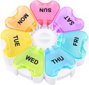 Stor Weekly Pill Organizer, Gelibo Push Open Button Pill Box 7 Day, Lätt att öppna Pill Case, Daily Medicine Organizer, Travel Pill Container, Vitamin Holder för Medicinering, Supplements, Fish Oils