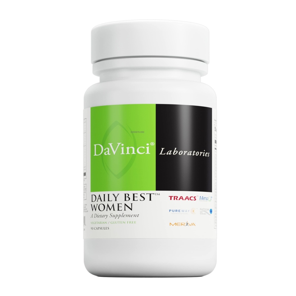 DAVINCI Labs - Dagliga bästa kvinnor - Ett kosttillskott med vitamin B6, vitamin B12 Vitamin C, Vitamin K2 och mer - Vegetarian, Glutenfri - 90 kapslar