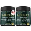 Bundle 6in1 Dandelion Supplement & 6in1 Beet Root Capsules - Support Digestive, Immune och Heart Health