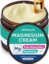 Venture Pal Magnesium Lotion, Topical Magnesium Cream for Sleep, Leg Cramps & Pain, Muscle Relaxation, Calm, Moisturizing Supplement med Coconut Oil, Shea Butter & Hyaluronic Acid, Säker för barn