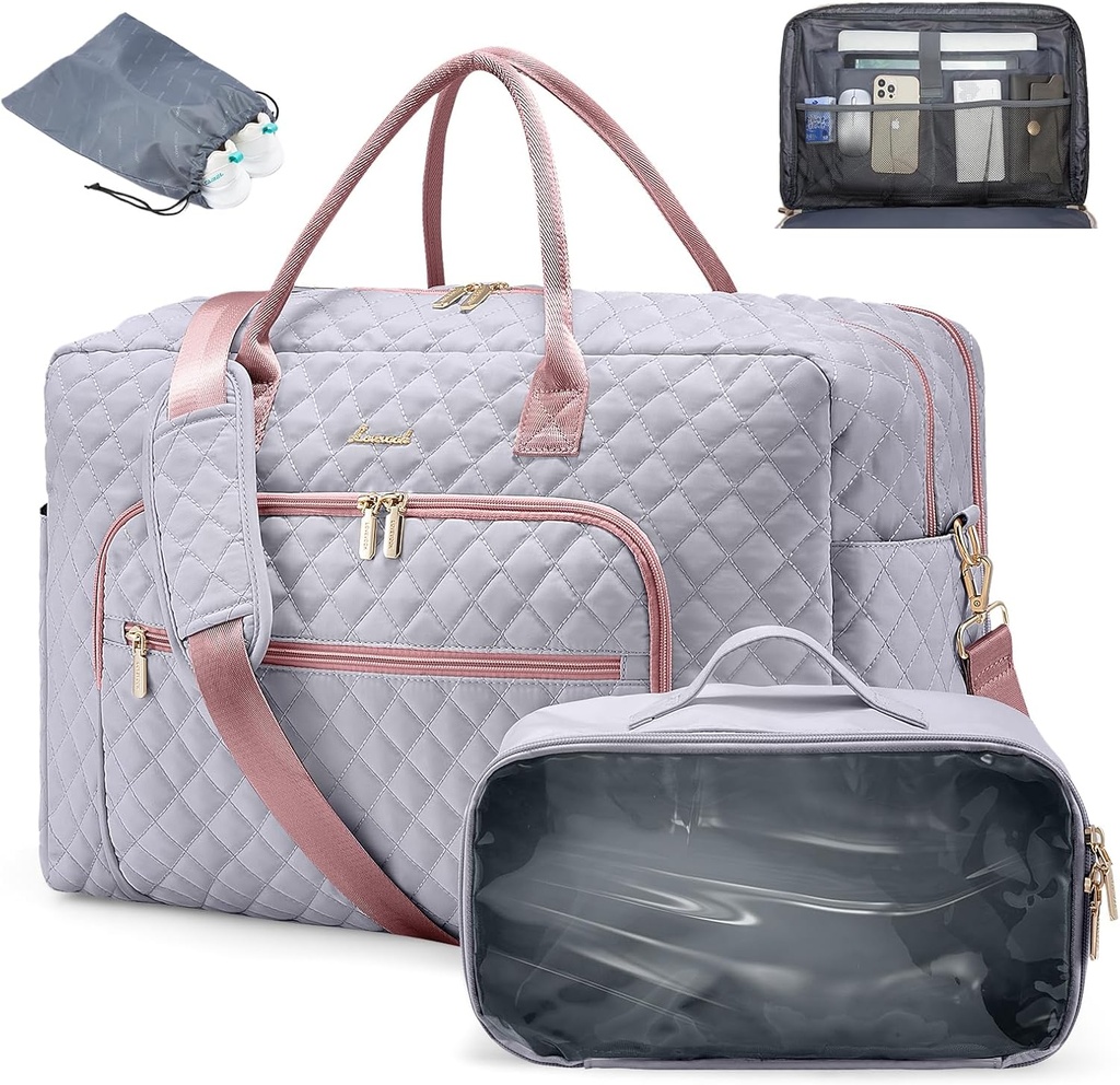LOVEVOOK Travel Duffle Bag - Kvinnors Weekender bär på övernattning Laptop & Gym Bag med Toalett/Shoe Pocket, Hospital Labor Bag