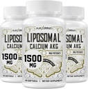 Liposomal Calcium AKG Supplement 1500 MG (Alpha-Ketoglutaric Acid), Hög Absorption, effektivare än AAKG, Ca AKG för livslängd, åldersförsvar, cellulär energi, metabolisk funktion, 180 Softgels