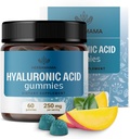 HERBAMAMA Hyaluronsyra Gummies - 250mg Ren Hyaluronsyra för hår, hud och naglar Support - Vegan, icke-GMO Skin Elasticity Supplement - 60 Pectin-Based Mango-Flavored Chews