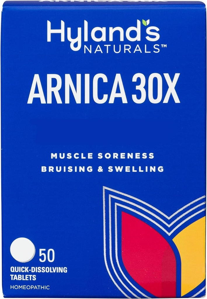 Hyland's Arnica Montana 30x Tablets, Natural Relief of Bruises, Swelling and Muscle Soreness, Quick Dissolving Tablets (Pack of 1, 50 Count Total)