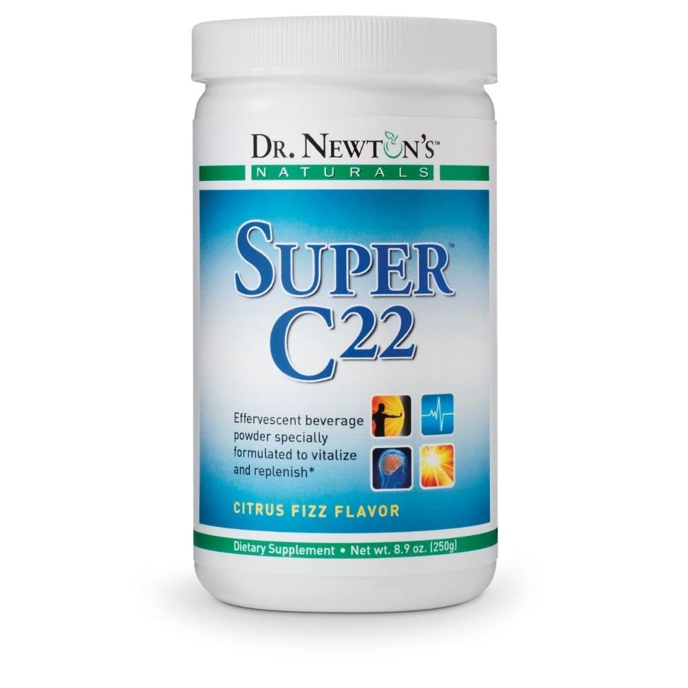 Dr Newtons Naturals Super C22 Effervescent Vitamin C Fizzy Powdered Drink Mix med 22 naturliga källor av vitamin C - 1500mg -8.9 Ounce Can
