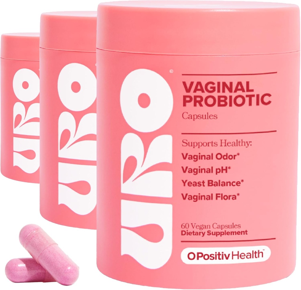 O Positiv URO Vaginal Probiotics for Women pH Balance med Prebiotics & Lactobacillus Probiotic Blend - Vaginal Health Supplement - Främja hälsosam vaginal lukt och vaginal flora, 60 greve (Pack of 3)