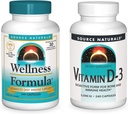 Källa Naturals Wellness Formel och 5000 iu Vitamin D-3, 240 kapslar i varje flaska