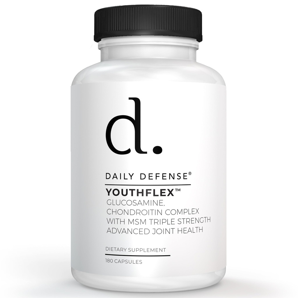 Glukosamin med Chondroitin & MSM Joint Supplement - Joint Support Supplement för män & kvinnors rörlighet och flexibilitet - 180 kapslar, Youthflex Glucosamine Complex, tillverkad i USA