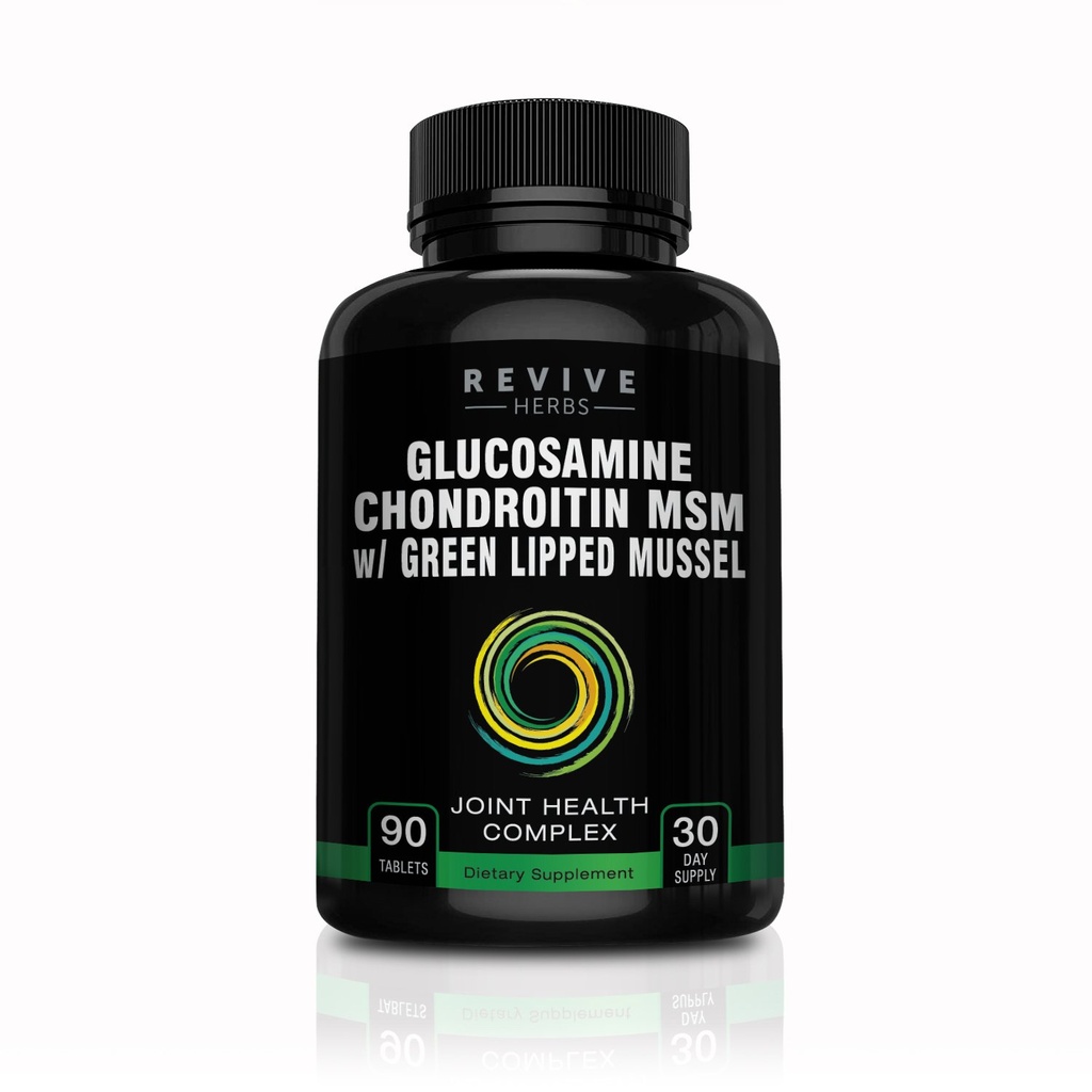 Glukosamin Chondroitin MSM med Nya Zeeland Green-Lipped Mussel | Stöd Joint Flexibilitet, Connective Tissue, Cartilage Health