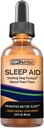 Natural Sleep Aid Liquid Drops med 5 mg Melatonin | Suntheanine, Chamomile, GABA, Wellness Formel | Soothing Extra Strength Sublingual Supplement Supports Sleeping, Sleeplessness, Jet Lag | 2 fl oz
