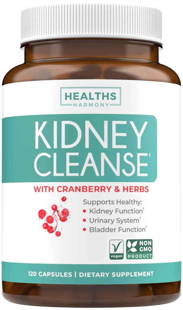 Chanca Piedra Kidney Cleanse Detox & Repair - Herbal Liver & Kidney Support Supplement med Cranberry Astragalus & More för rengöring skyddsstöd - Vegan Non-GMO & Lab Verified (4 månaders leverans)
