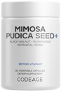 Codeage Organic Mimosa Pudica Seed Capsules - Mimosa Pudica Seeds Supplement - Black Walnut, Cloves, Vidanga, Neem, BioPerine - Allt i ett - Känsliga växtpiller - Icke-GMO & Vegan - 120 kapslar