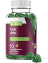 Viteey Aloe Vera Gummies för vuxna - 50mg - Aids in Digestion and Immune Health - Aloe Vera Supplement - Vegan, Gelatin Free, Gluten Free, GMO Free, Tasty Chewable Raspberry Flavored Gummy