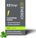 Energitillskott - Mint smak, 30 greve - lösa remsor med 40 mg koffein för att hjälpa till att öka din dag och öka prestanda - tillverkad i USA, socker och glutenfri