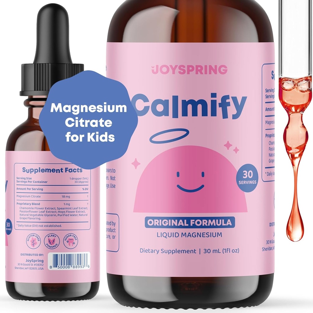 JoySpring Calmify, Multivitamin och D3 + K2 Drops Bundle | Naturligtvis Källade Barn Vitaminer & Mineraler | Non-Alcoholic, Sugar-Free Liquid Formula | Vegan & Vegetariska Liquid Drops Supplement