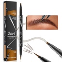 9706 2-i-1 Double-Ended Liquid Eyebrow Pen, 4 Tip Head & 1 Tips Ultra Fine Eyebrow Pen, Enkelt Rita Realistiska Ögonbryn, 4 Färg, Vattentät (2#Dark Brown)