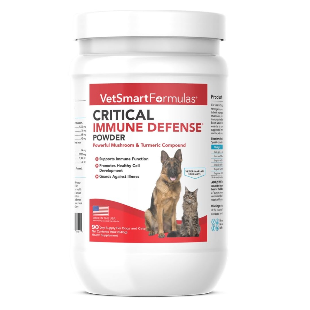Kritisk immunförsvar för hundar och katter; stöder normal celltillväxt - Turkiet Tail, Reishi, Shiitake och Maitake Mushroom Formel med Patented White Turmeric Root Extract (Large / 90 Day Avg. Supply)