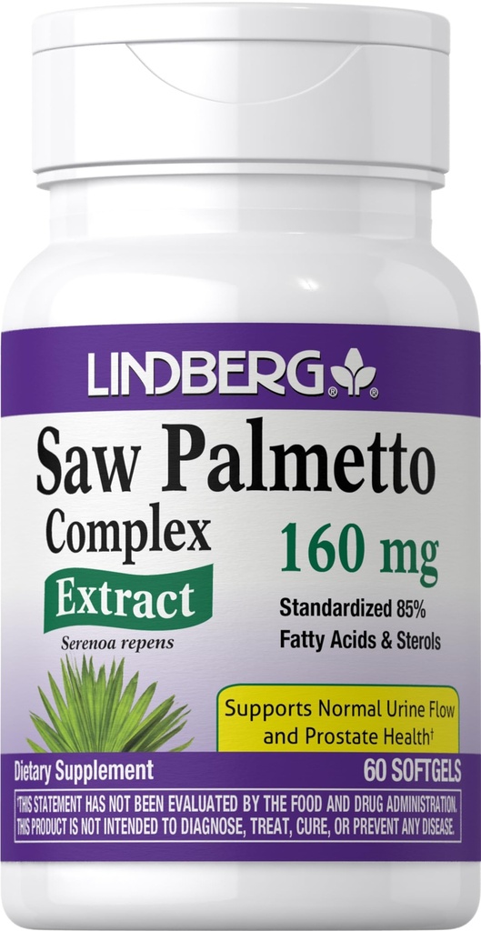 Lindberg Saw Palmetto Extract | 160 mg | 60 Softgels | för Män och kvinnor | Standardiserat tillskott | Non-GMO och Gluten Free