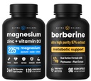 NutraChamps Komplett Bone & Metabolic Support: Magnesium Zink D3 & Berberine Duo