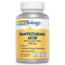 SOLARAY Pantothenic Acid 500mg - Vitamin B 5 för Coenzyme-A Production and Energy Metabolism, hår, hud och naglar Support - Vegan, Lab Verified, 60-dagars garanti - 100 portioner, 100 VegCaps