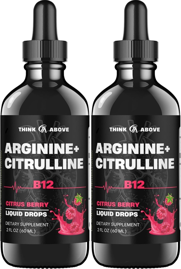 L-Arginin + L-Citrulline + B12 Liquid Drops, Citrus Berry Flavor, 2 fl oz, Pack 2