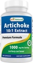 Bästa Naturals Artichoke Extract 1000 mg Per servering- 3rd Party Lab Testad - 180 kapslar