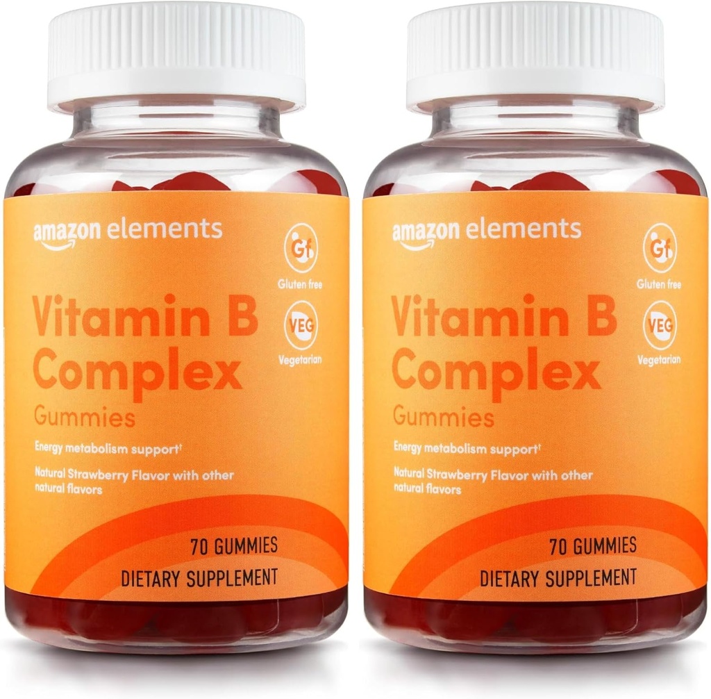 Elements - B-Complex, stöder Immune och Normal Energy Metabolism, 70 Gummies, 70-dagars Supply, Vegan, Vuxen, icke-GMO (tidigare Revly) (Pack of 2)