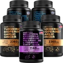 MEDCHOICE Sleep Melatonin (90ct), Turmeric & Ginger (240ct) och Nootropic Brain (120ct) Supplement Bundle - Wellness Trio för hjärna, sömn och immunstöd - Vegan, icke-GMO, Gluten-Free