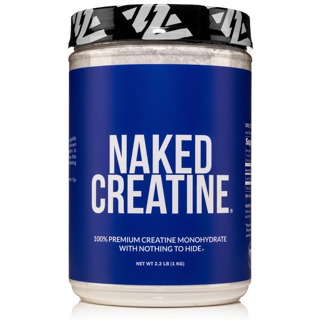 NAKED Pure Micronized Creatine Monohydrate - 200 portioner, 1000g Bulk - NSF Certified, Vegan, Non-GMO, Gluten & Soy Free - Muscle Building, Strength Training, Gym & Fitness Supplement