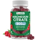 YUM-V'S Magnesium Citrate Gummies - 900mg Högt Absorberbara Magnesium Gummies för kvinnor och män att stödja Nerve, Muscle & Enzyme Function - Gluten-Free, Kosher & Raspberry Flavor (90 greve)