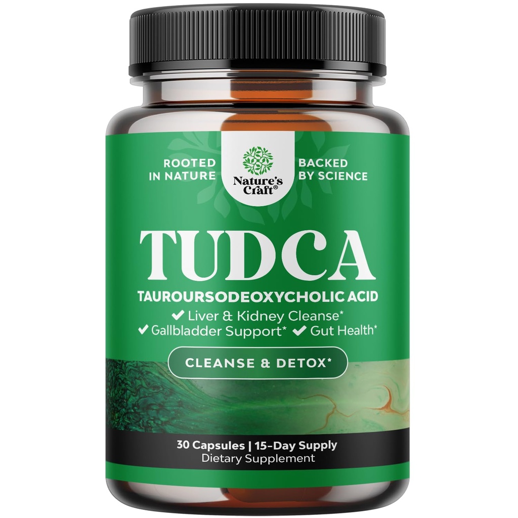 Avancerad Bile Salt TUDCA Supplement - Extra Styrka TUDCA 500mg per servering Bile Salts för Gallbladder Kidney och Liver Support - Hög Purity Tauro Ursodeoxycholic Acid Liver och Gallbladder Cleanse