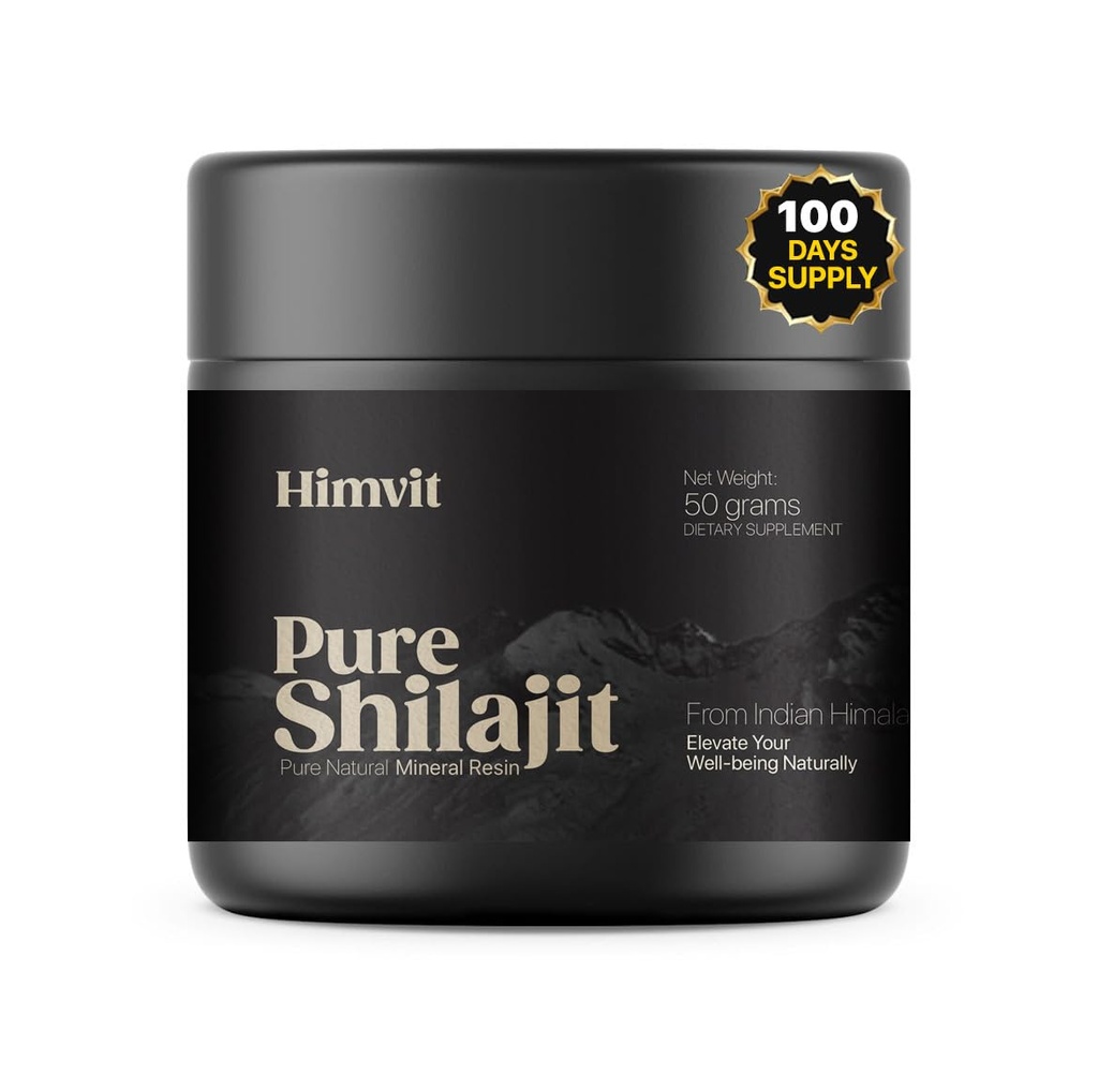 Rena Himalayan Organic Shilajit Resin med Lab Report Super hög styrka för män och kvinnor Fulvic Acid & Trace Minerals Humic Acid Supplement Resin| Stöder energi, metabolism & immunitet | 50 Grams