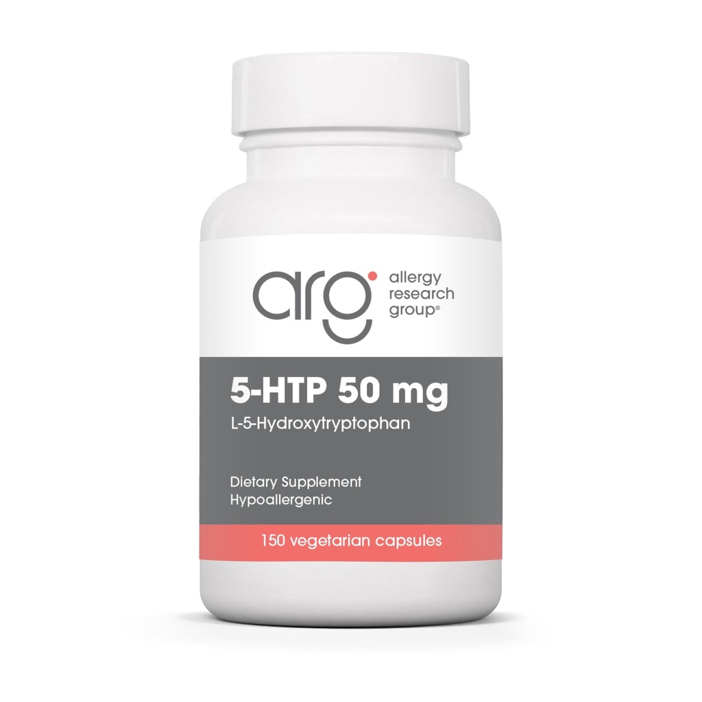 Allergy Research Group 5-HTP 50mg Supplement - Serotonin för män och kvinnor, sömnstöd, L-5-Hydroxytryptophan, rena, vegetariska kapslar - 150 greve