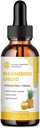 M inch Magnesium Glycinate Liquid, High Absorption Magnesium Liquid Drops with Cellulose Fiber, Bromelain, Vitamin B6, C, D, Zinc, Magnesium Supplement for Kids and Adults, Pineapple Flavor, 1 Pack