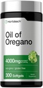 Horbäach Oregano Oil | 4000mg | 300 Softgel Capsules | Naturligtvis upptar Carvacrol Pills | Non-GMO och Gluten Free Extract Supplement