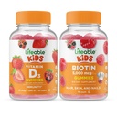 Livliga vitamin D Kids + Biotin Kids, Gummies Bundle - Great Tasting, Vitamin Supplement, Gluten Free, GMO Free, Chewable Gummy