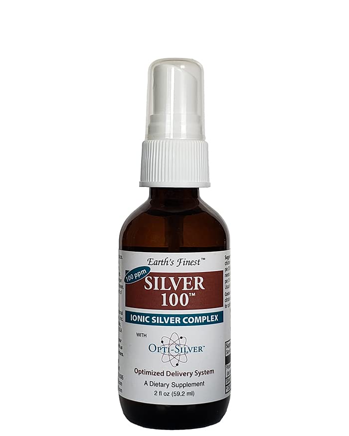 Silver 100 Ionic Silverkomplex med Opti-Silver Optimized Delivery System för immunstöd - 100 ppm, 2oz (59,2mL) - Spray