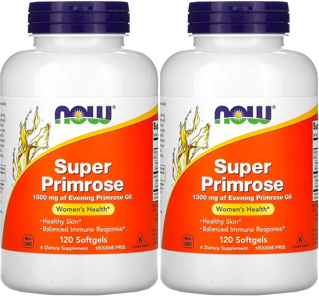 Nu livsmedel Super Primrose 1300mg, 120 gels (Pack of 2)
