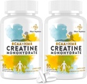 8-i-1 Kreatinmonohydrat med BCAA & HMB, 5000 mg för Män & Kvinnor, Kreatin Chews för muskel, återhämtning, uthållighet och styrka, hög absorption, citron smak, sockerfri, 180 tabletter