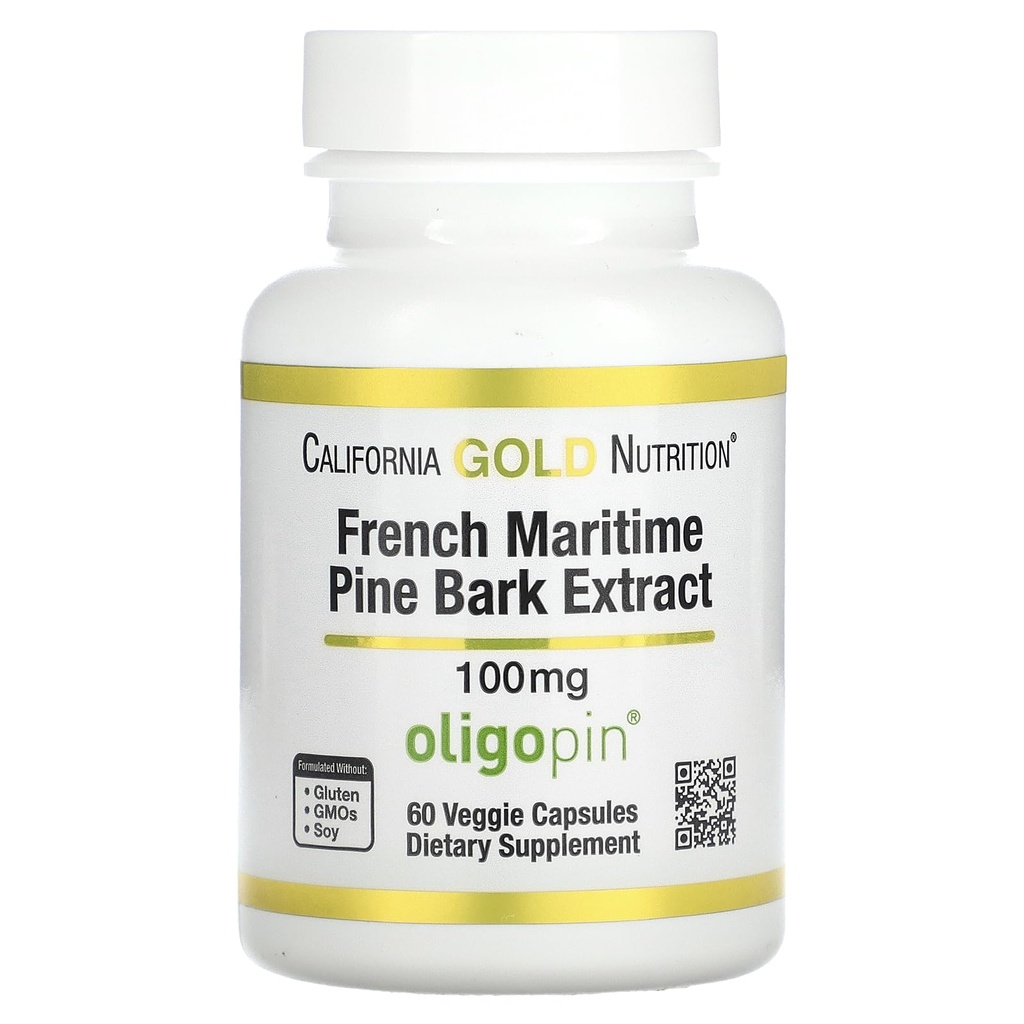 Kalifornien Gold Nutrition French Maritime Pine Bark Extract, Oligopin, 100 mg, 60 Veggie Capsules