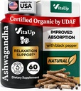 Ashwagandha Capsules 1310mg med Black Pepper - USA Made Ashwagandha Supplements for Relaxation Support, Normal Cognitive Function & Balanced Energy Levels - 60 Caps