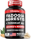 Ultra koncentrerade 86.000mg Fadogia Agrestis Tongkat Ali Blend - 200:1 Tongkat Ali + 10:1 Fadogia Agrestis + Bioperine - Maximal styrka för atletisk prestanda och muskelmassa - 120 V-Caps